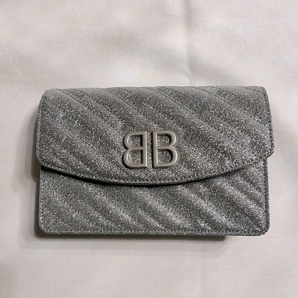 Balenciaga Glitter BB Chain Wallet